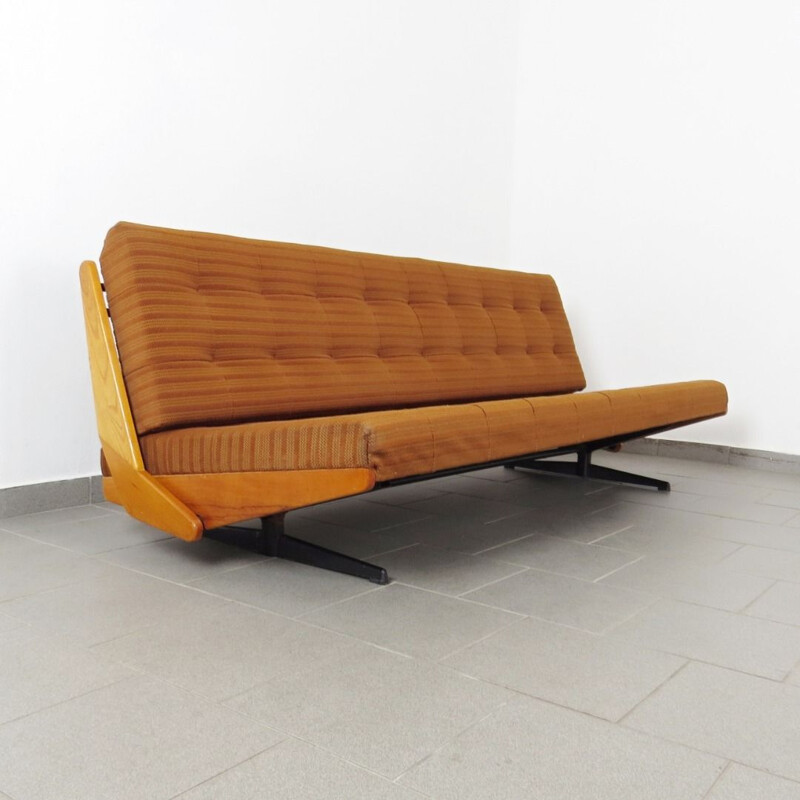 Vintage brown 3-seater Sofa by  Moravek and Munzur, Czechoslovakia, 1970