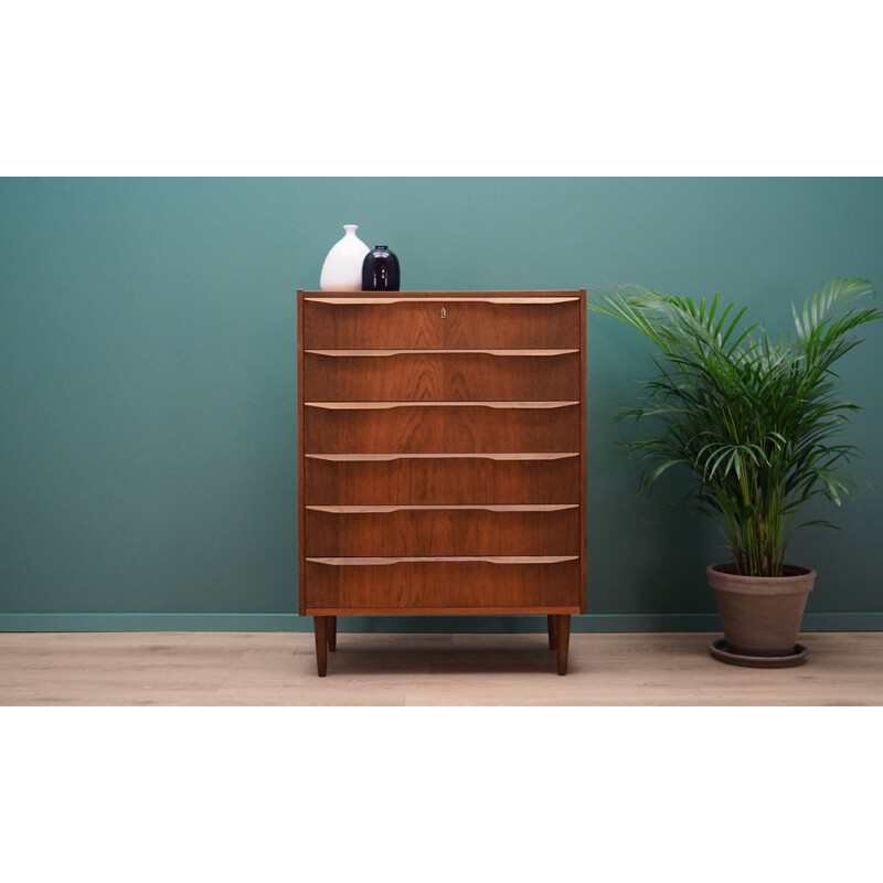 Vintage oak chest of drawers, Denmark, 1960-70s