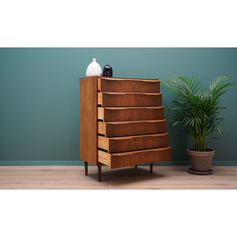 Vintage oak chest of drawers, Denmark, 1960-70s