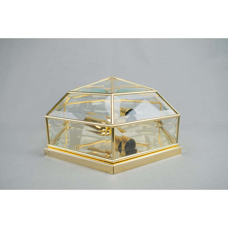 Vintage glass wall lamp, Italy 1970