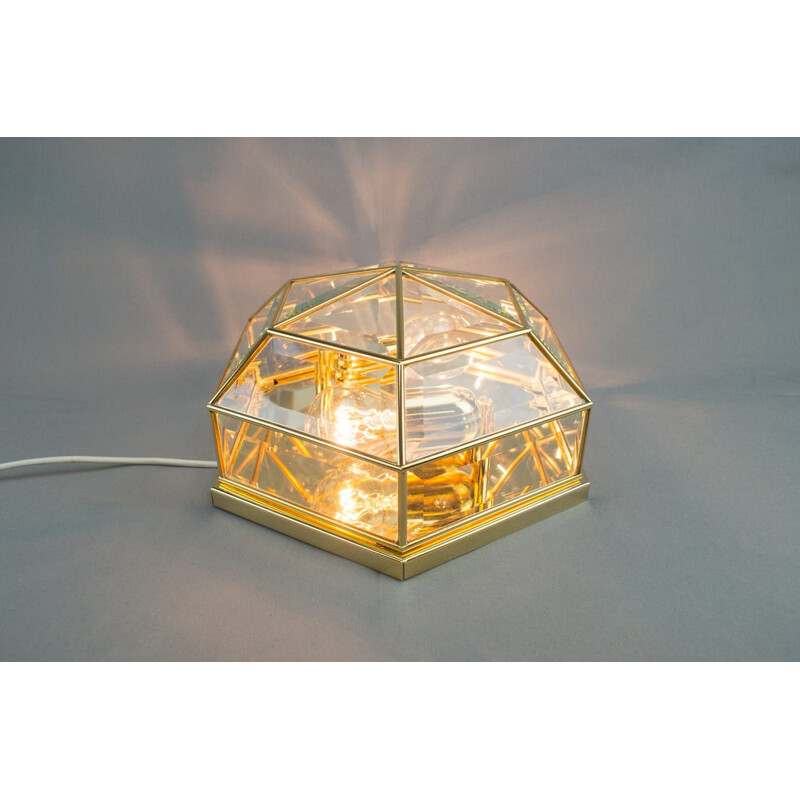 Vintage glazen wandlamp, Italië 1970