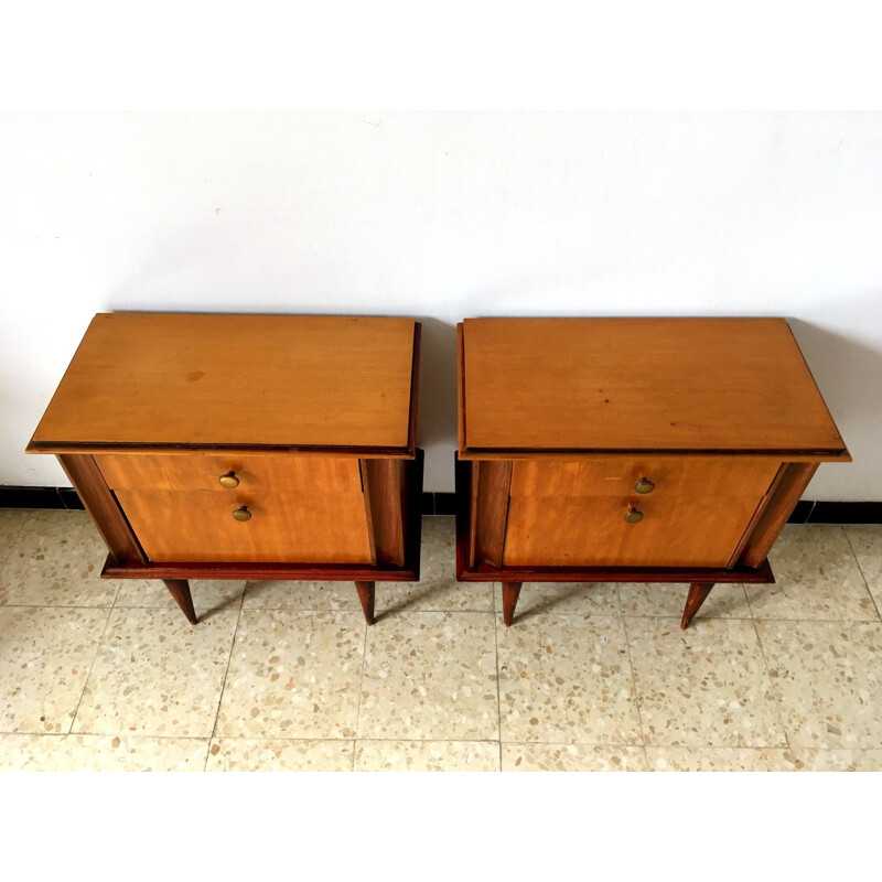 Set of 2 vintage bedside tables, 1960s