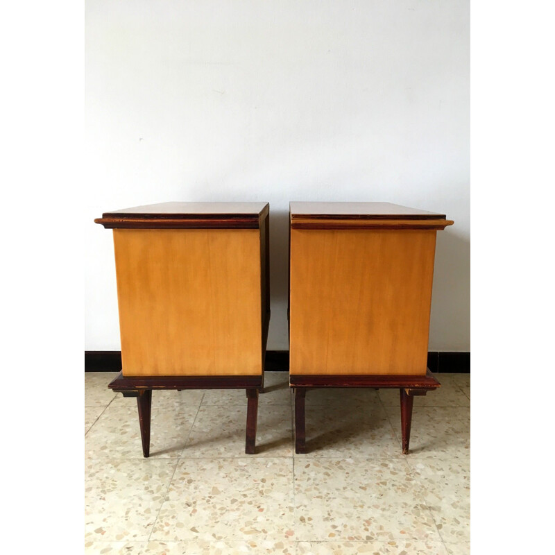 Ensemble de 2 tables de chevets vintage, 1960