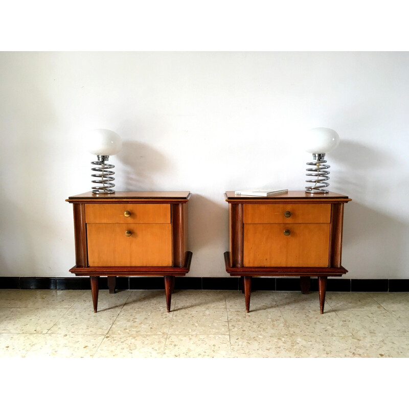 Set of 2 vintage bedside tables, 1960s