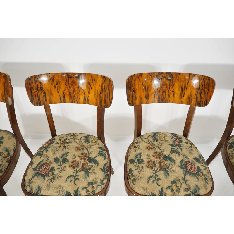 Set of 4 Vintage Art Deco Dining Chairs, 1960s