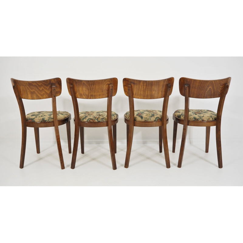 Set of 4 Vintage Art Deco Dining Chairs, 1960s