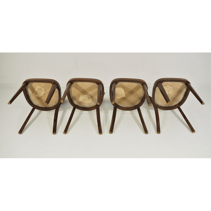 Set of 4 Vintage Art Deco Dining Chairs, 1960s