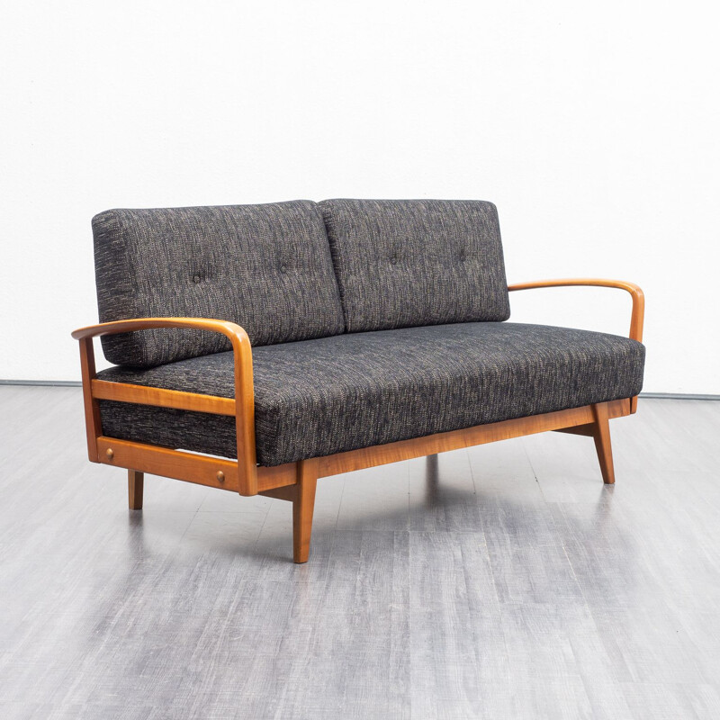 Vintage extendable sofa in cherrywood, 1950s