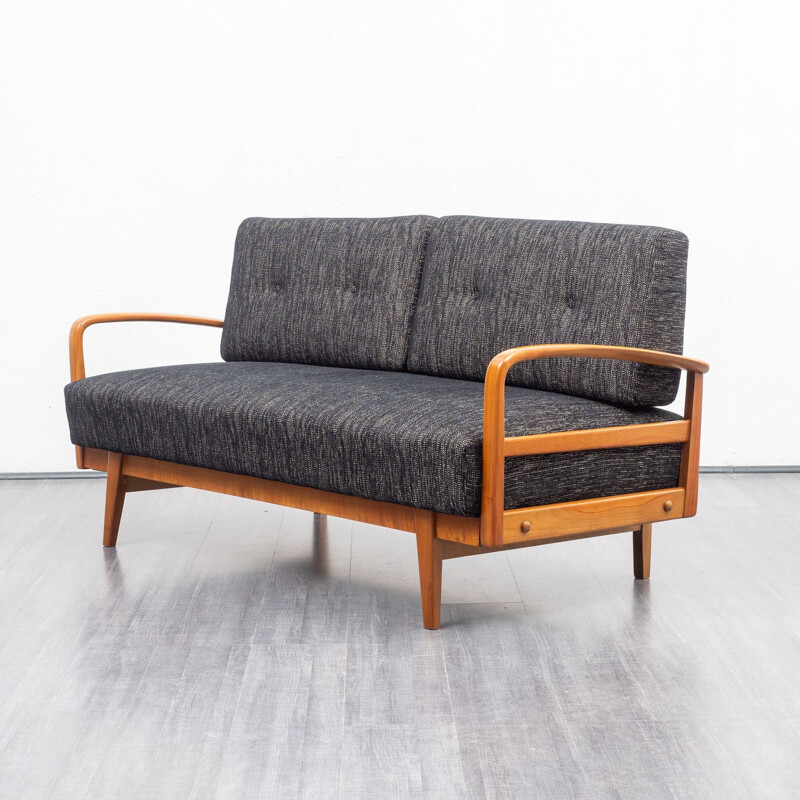 Vintage extendable sofa in cherrywood, 1950s