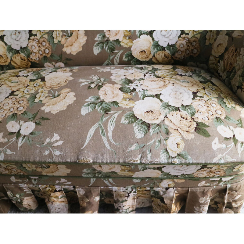 1960’s vintage mid century 2 seat floral sofa