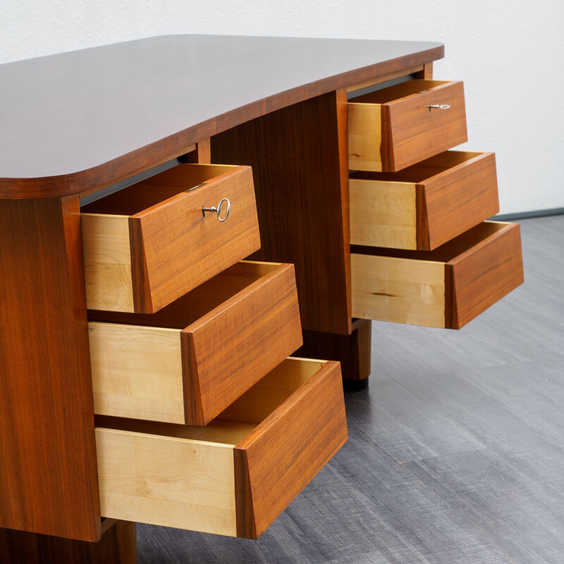 Vintage desk in walnut, 1950s