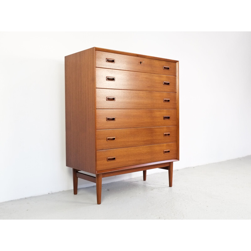 Vintage chest of drawers in teak by Omann Jun, Denmark, 1960s