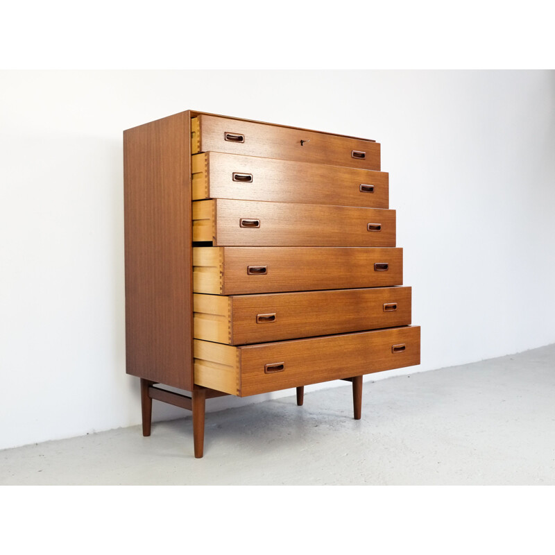 Vintage chest of drawers in teak by Omann Jun, Denmark, 1960s
