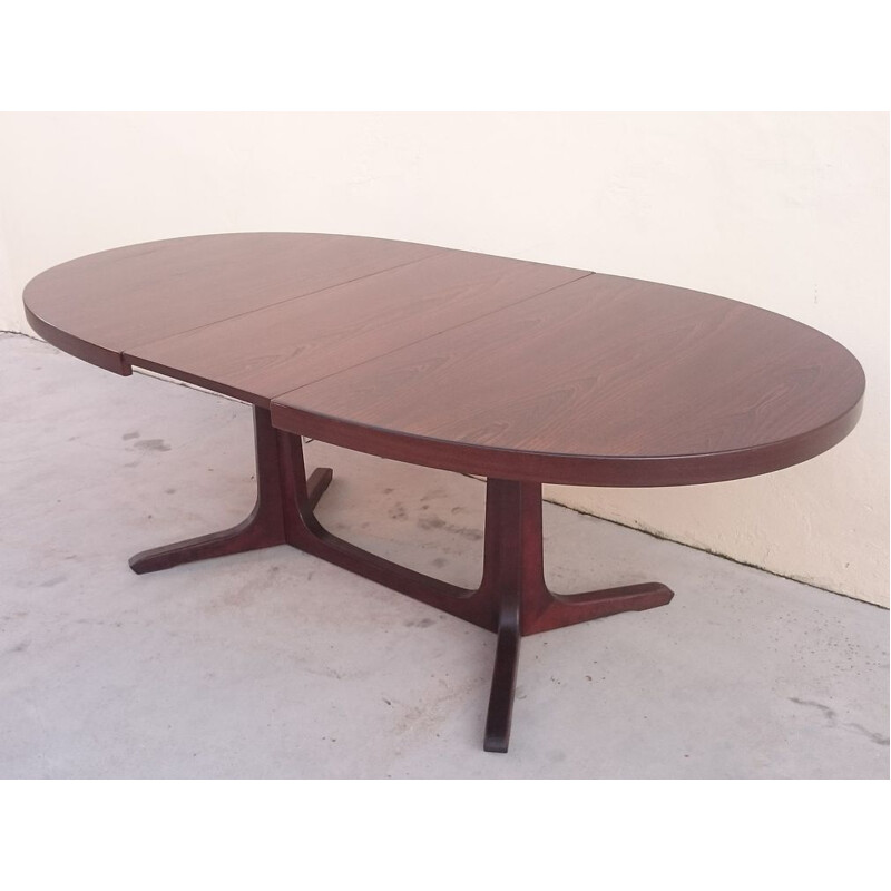 Large vintage rosewood table, 1950s