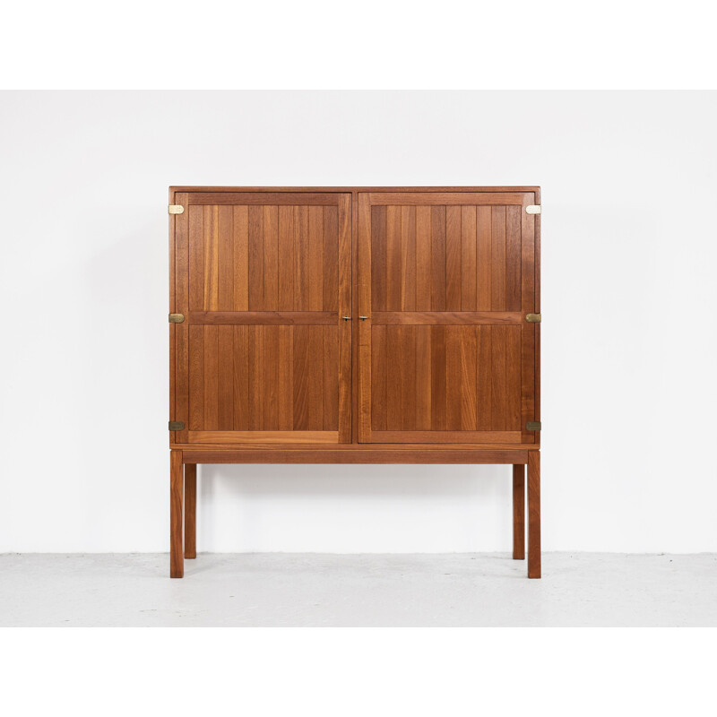 Vintage cabinet in teak and brass by Kurt Østervig, Denmark, 1960s