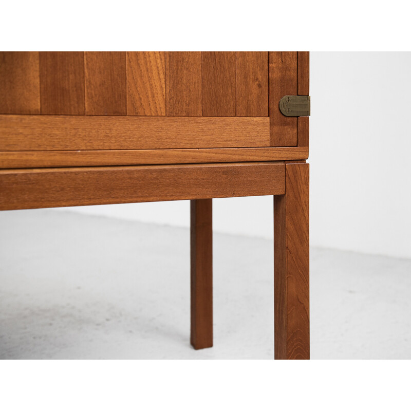 Vintage cabinet in teak and brass by Kurt Østervig, Denmark, 1960s