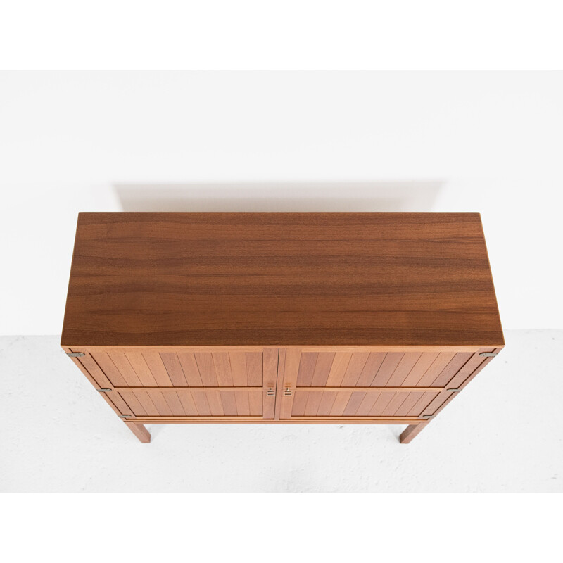 Vintage cabinet in teak and brass by Kurt Østervig, Denmark, 1960s