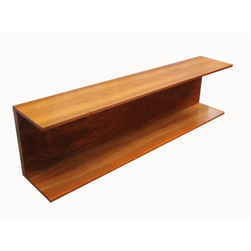 Vintage floating rack in walnut by Wilhelm Renz, 1960s