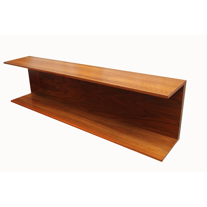 Vintage floating rack in walnut by Wilhelm Renz, 1960s