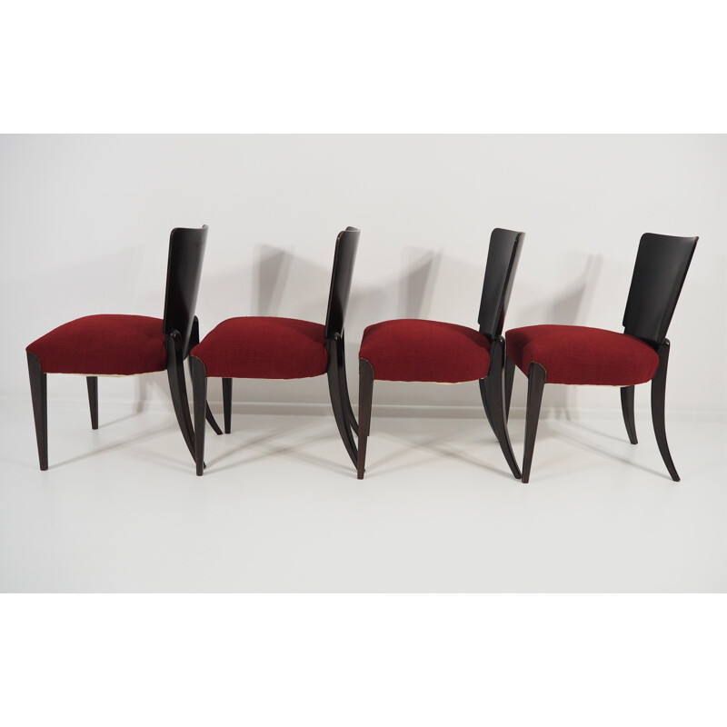 Ensemble de 5 chaises à repas Vintage Art Déco par Jindřich Halabala