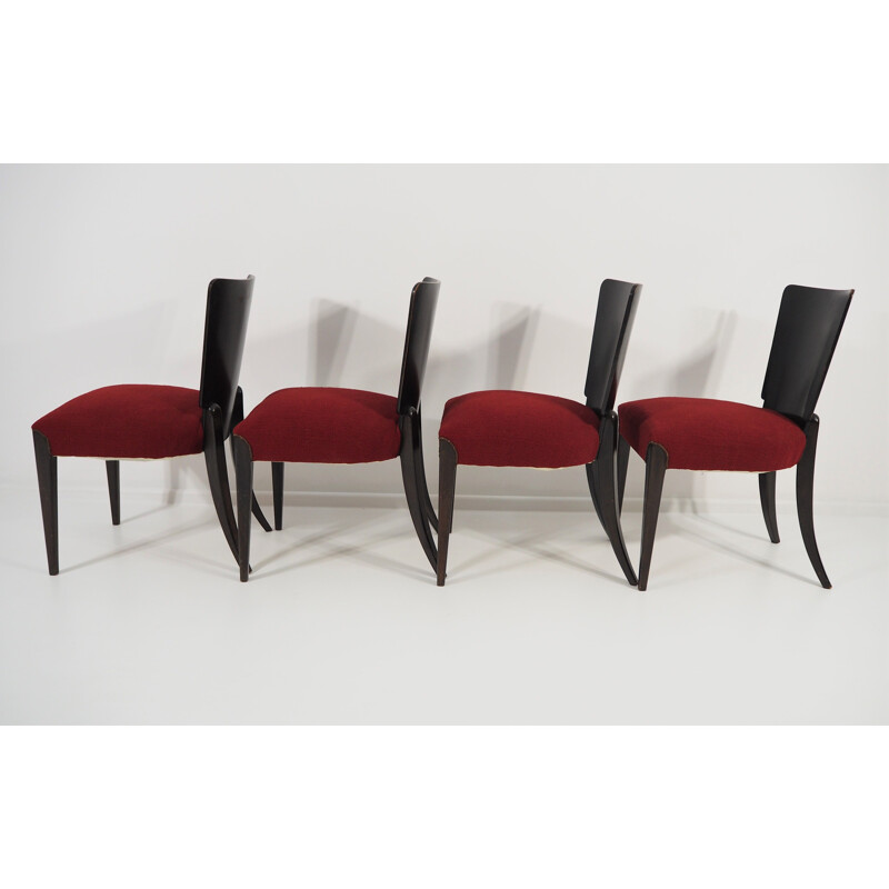 Set of 5 Vintage Art Deco dining chairs by Jindřich Halabala