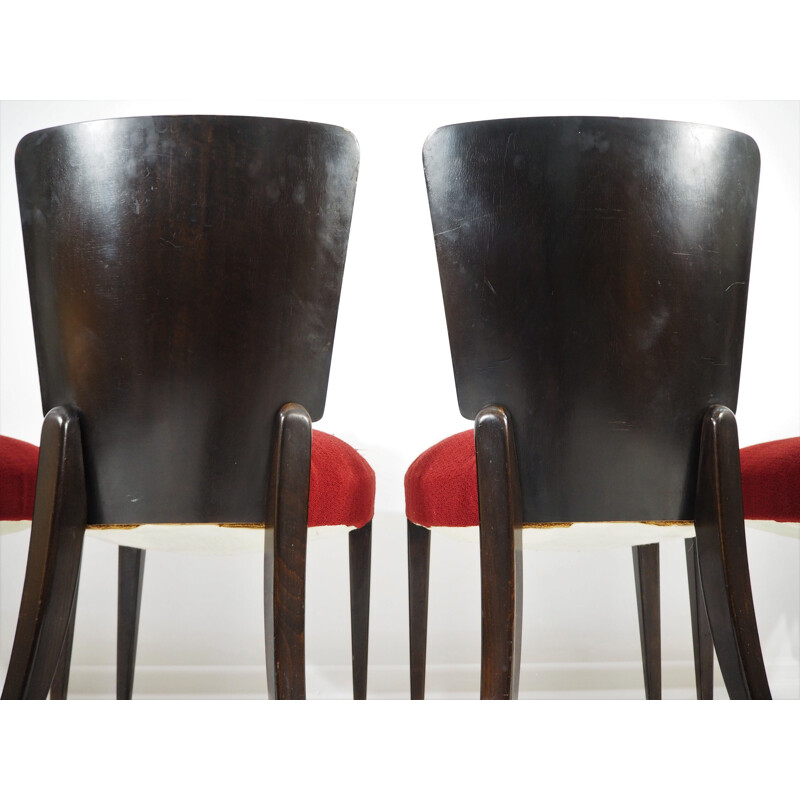 Set of 5 Vintage Art Deco dining chairs by Jindřich Halabala