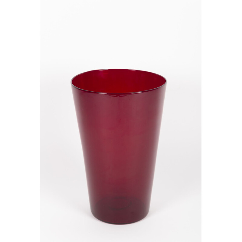 Vaso in vetro vintage di Carlo Scarpa per Venini Murano, 1950