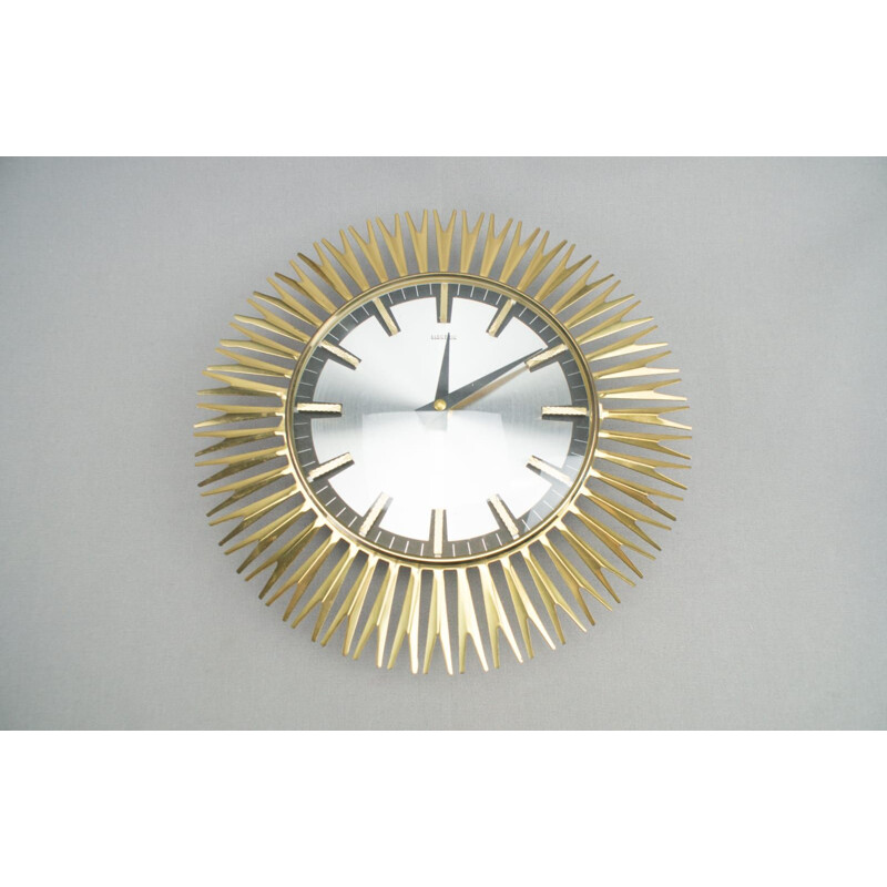 Vintage Brass Wall Clock by Electric, 1960s