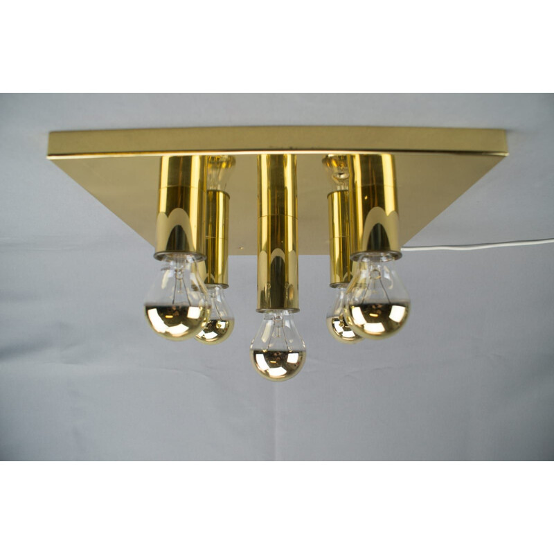 Lampada da soffitto in ottone vintage, Germania, 1960