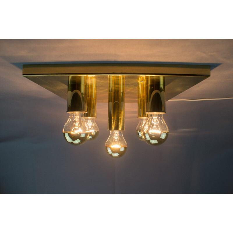 Vintage Brass Ceiling Lamp, Germany, 1960s