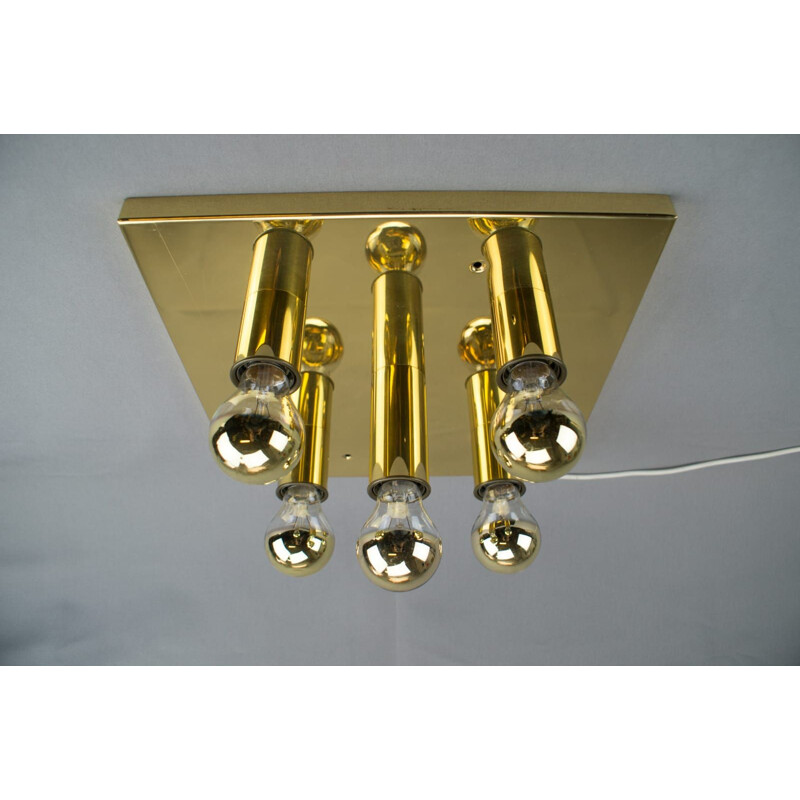 Lampada da soffitto in ottone vintage, Germania, 1960