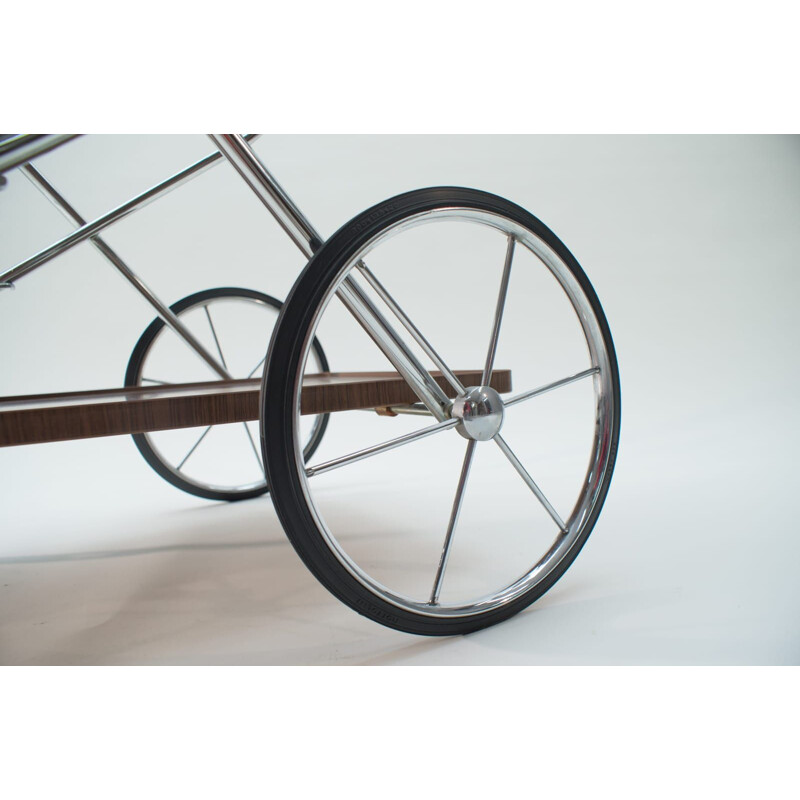 Vintage Chrome Folding Serving Trolley, 1960s