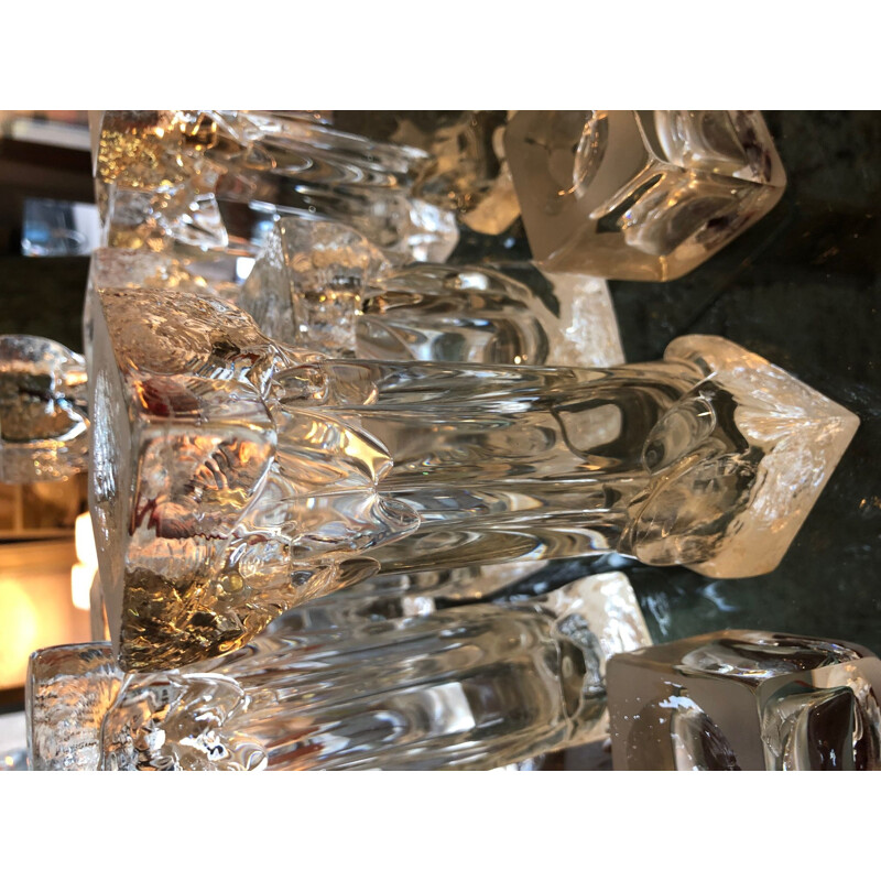 Bougeoirs vintage en verre de Murano