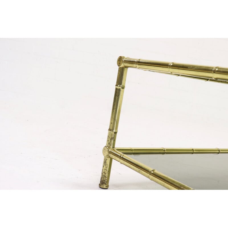 Vintage Brass and Glass Coffee Table, Italy, 1970s