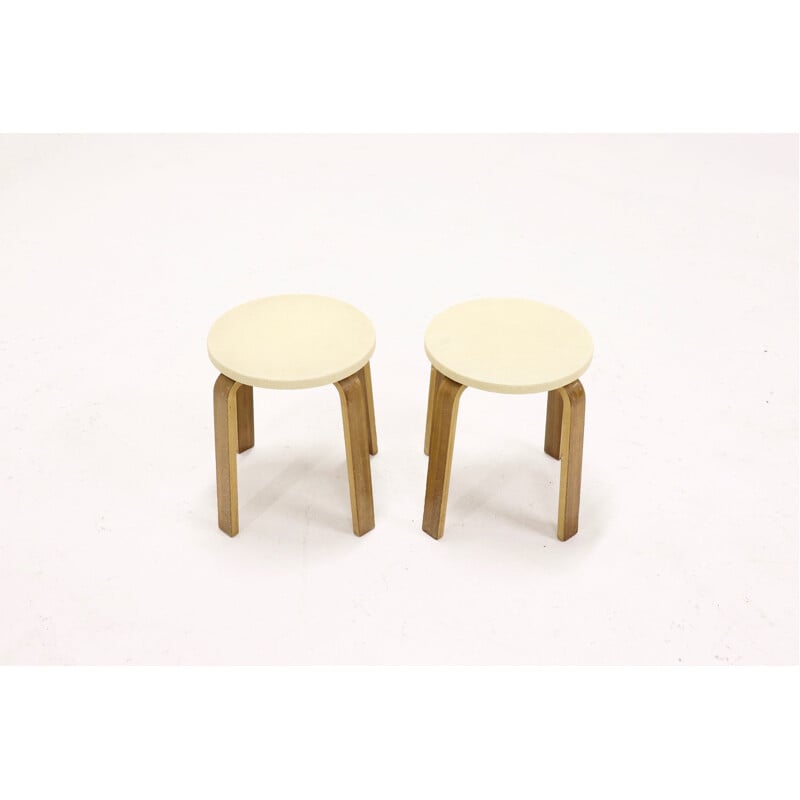 Pair of vintage wooden stools by Cor Alons for Gouda den Boer, 1950