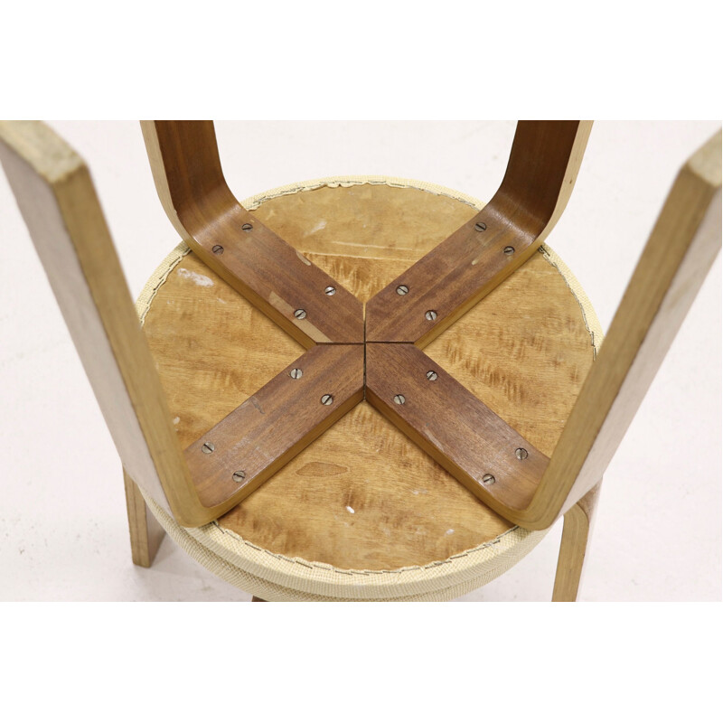 Pair of vintage wooden stools by Cor Alons for Gouda den Boer, 1950