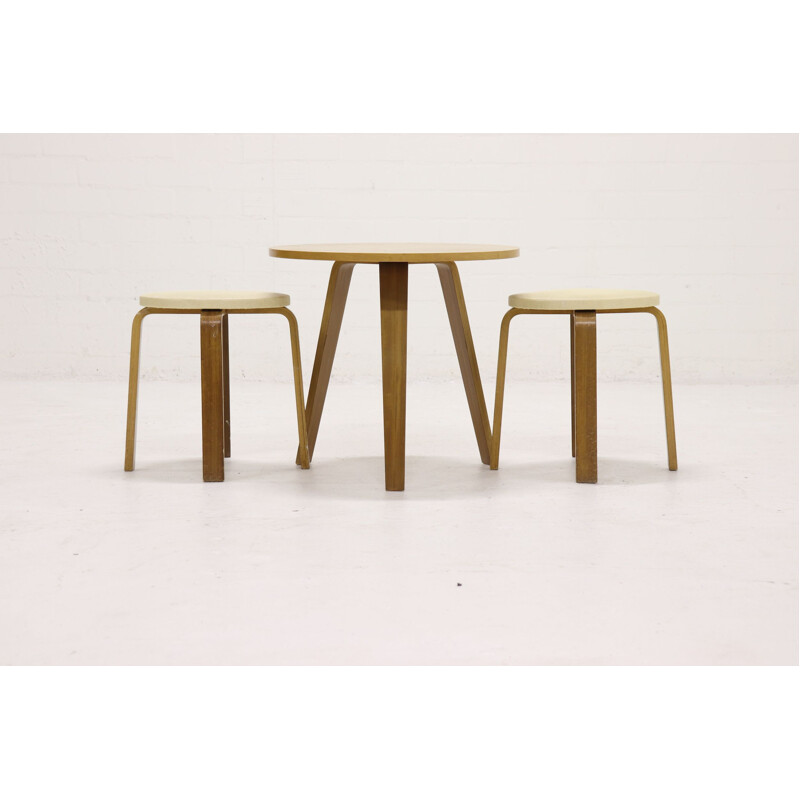Pair of vintage wooden stools by Cor Alons for Gouda den Boer, 1950