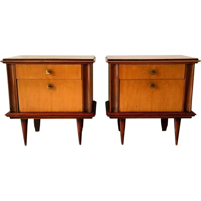 Set of 2 vintage bedside tables, 1960s