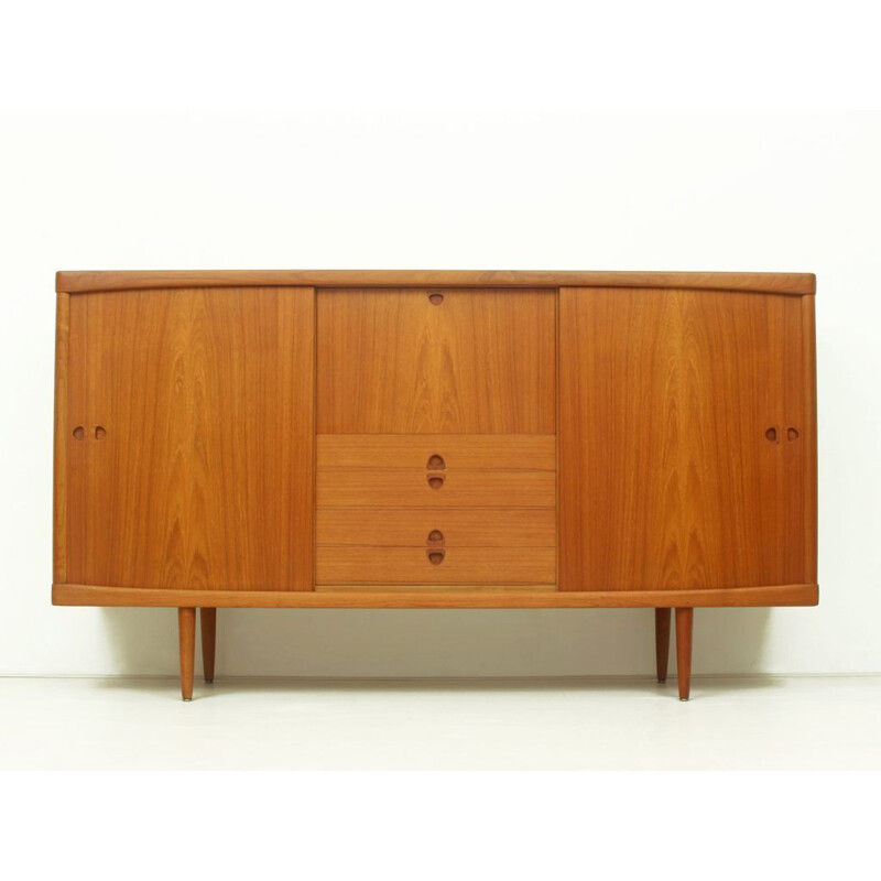 Vintage Danish teak highboard With sliding doors by Henry W. Klein for Bramin Møbler, 1960s