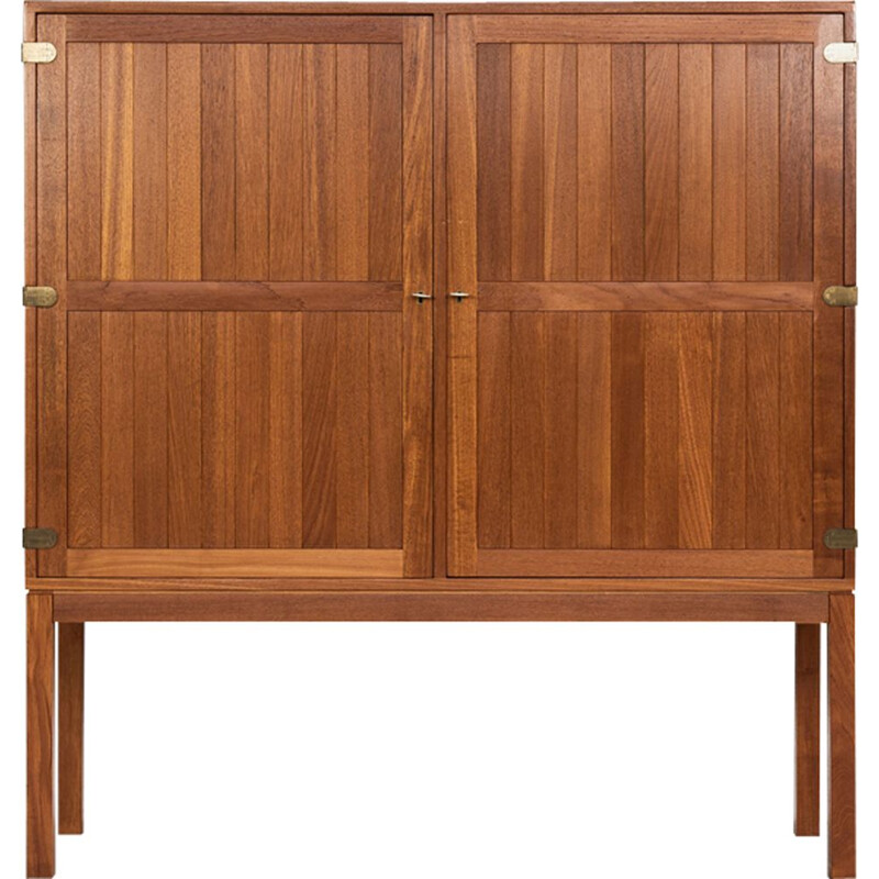 Vintage cabinet in teak and brass by Kurt Østervig, Denmark, 1960s