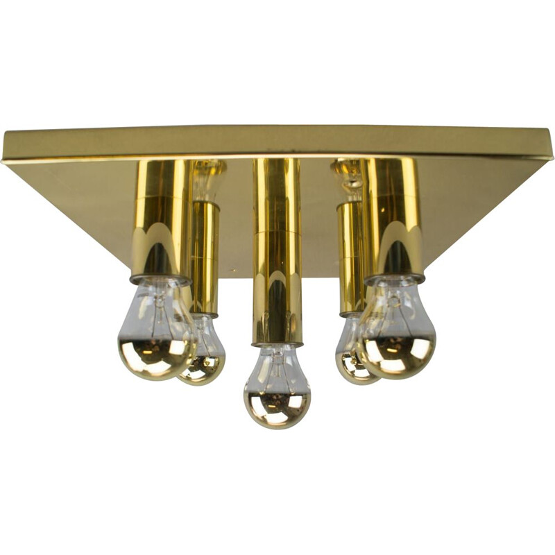 Lampada da soffitto in ottone vintage, Germania, 1960