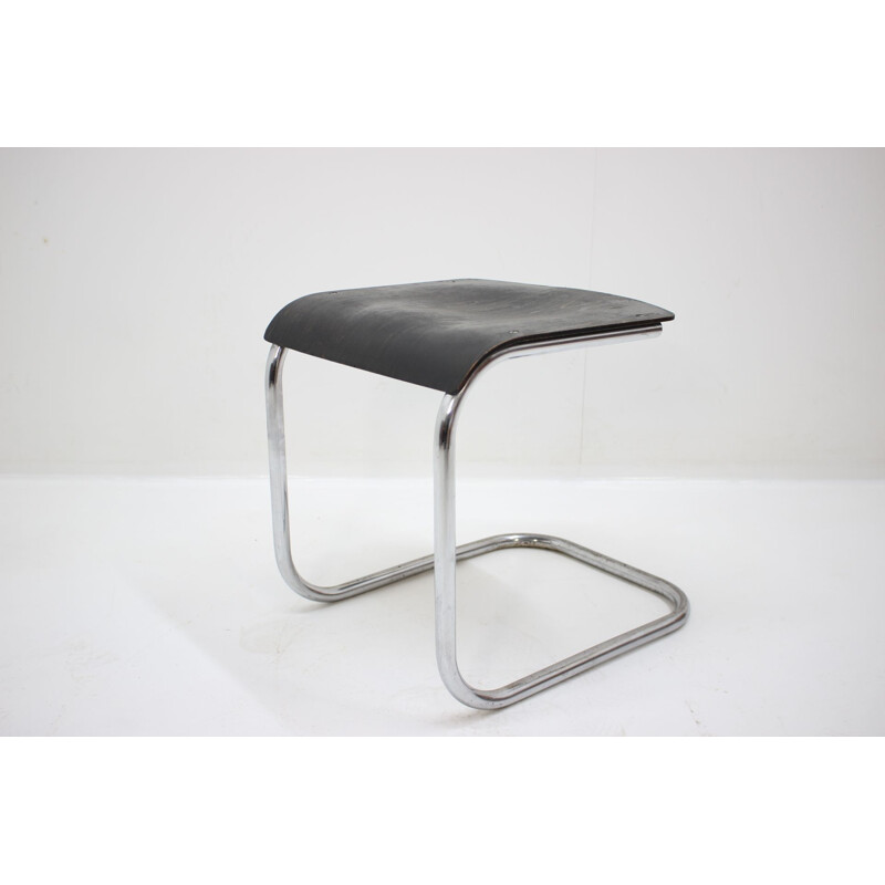 Set of 3 vintage chrome Bauhaus stools by Mart Stam, 1930s