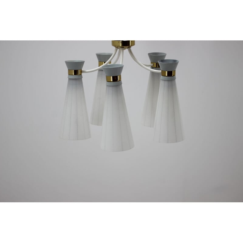 Vintage Stilnovo style chandelier by Drukov, 1960s