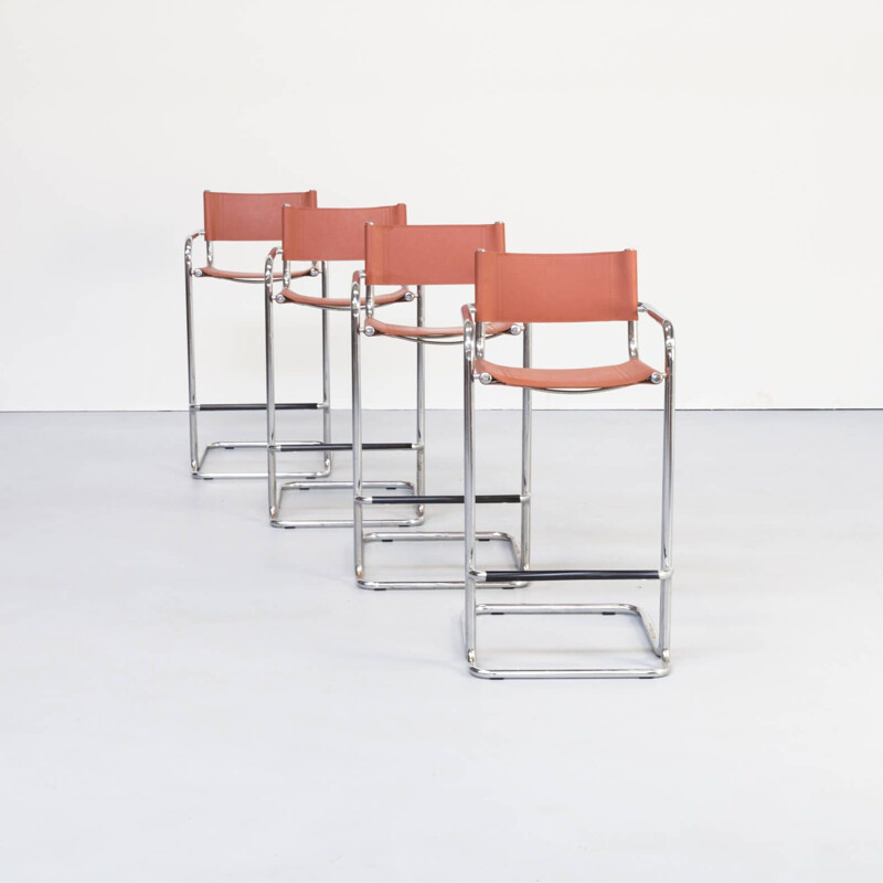 Set of 4 vintage Mart Stam bauhaus stools, 1970