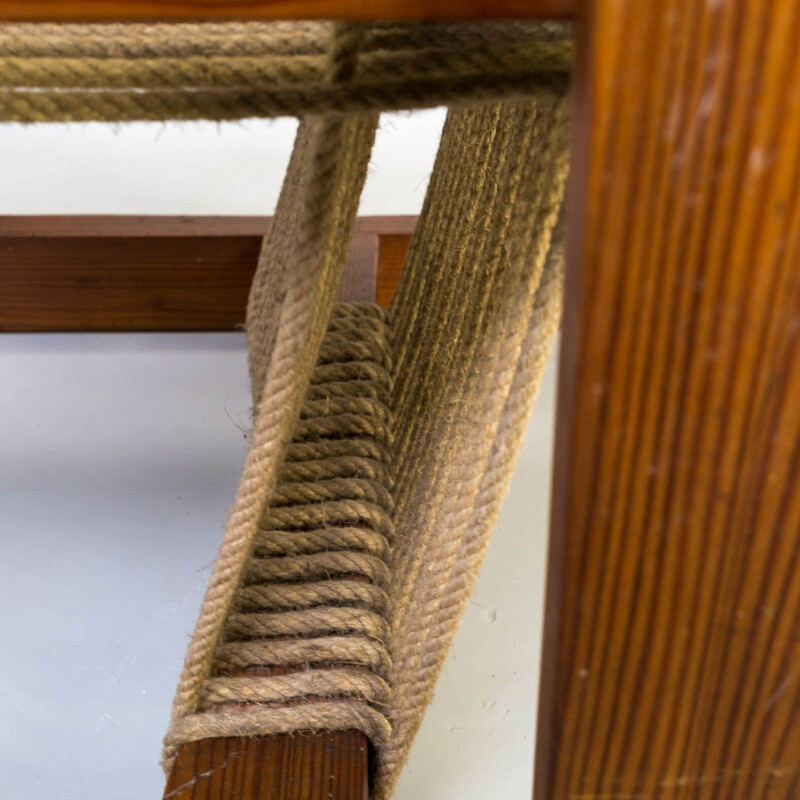 50s Rope chair in pine wood