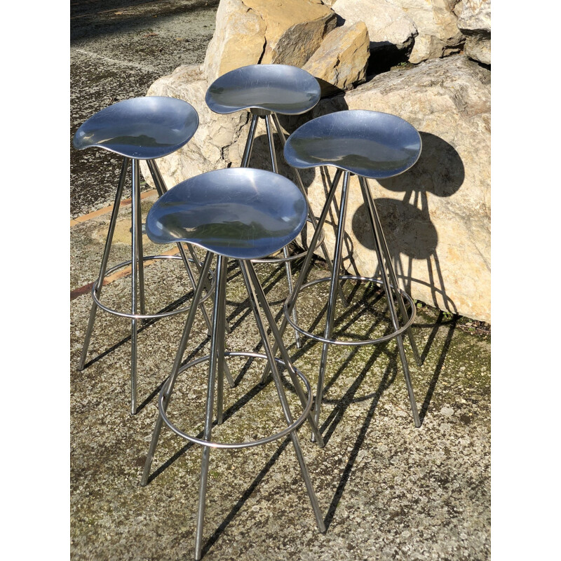 Set of 4 vintage bar stools model Jamaica Amat edition by Pépé Cortes, 1990