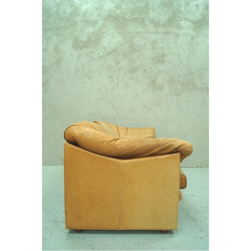 Vintage Swedish Aniline Leather Sofa from IRE AB Skillingaryd Mobel, 1970s