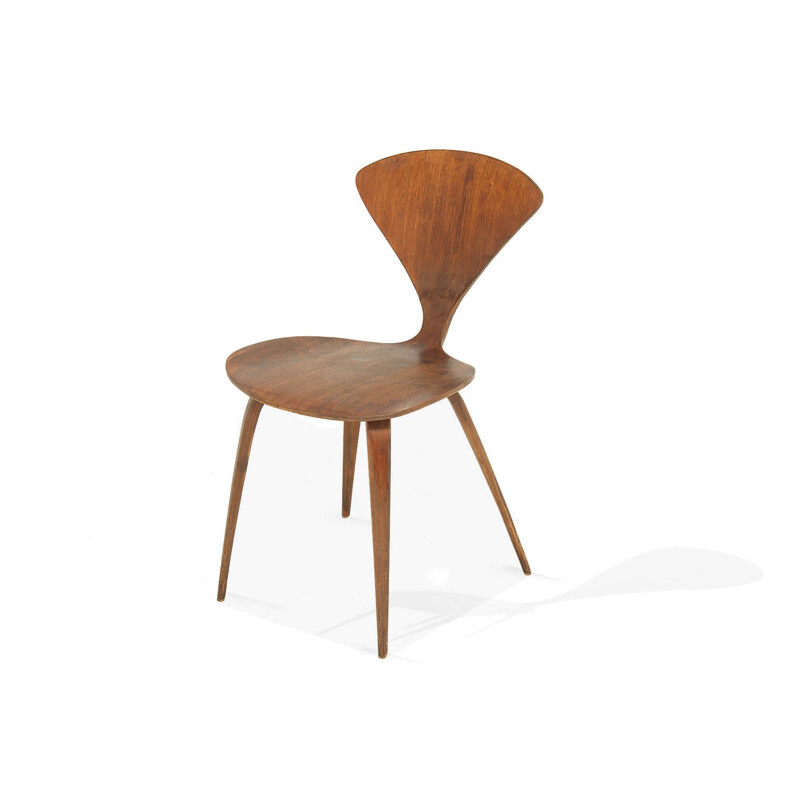 Norman Cherner vintage walnut chair by Plycraft