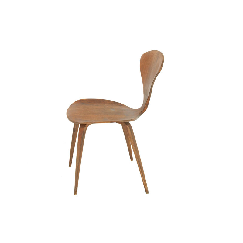 Norman Cherner vintage walnut chair by Plycraft