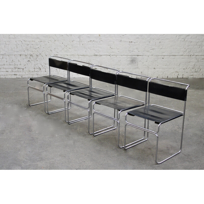 Set of 5 chairs by Giovanni Carini Planula edition, 1967